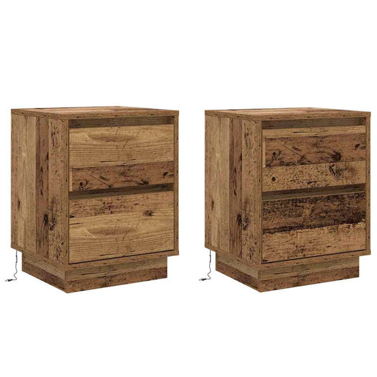 Nachttisch mit 2 pcs Altholz 39 x 34,5 x 50 cm Holzwerkstoff