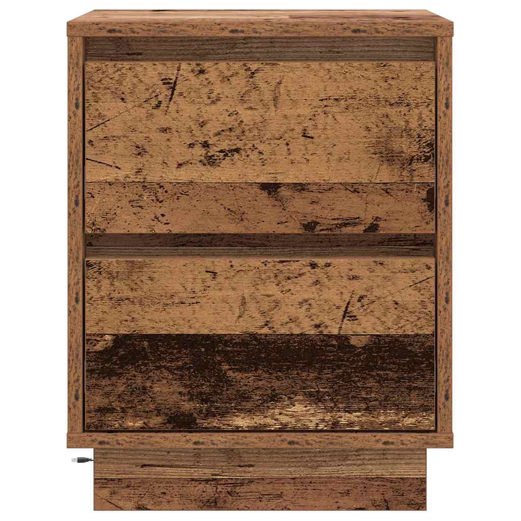 Nachttisch mit 2 pcs Altholz 39 x 34,5 x 50 cm Holzwerkstoff