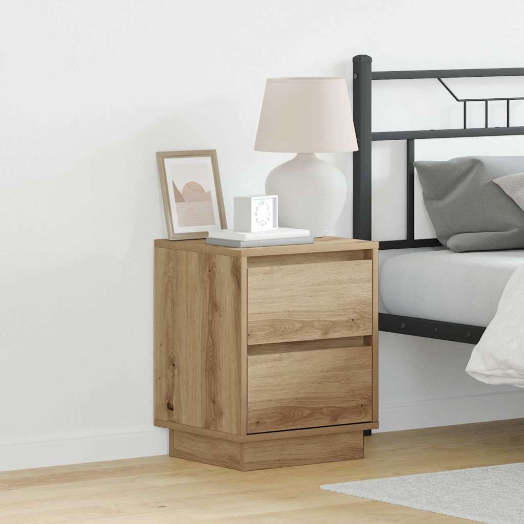 Nachttisch mit 2 pcs Eiche handwerklich 39 x 34,5 x 50 cm