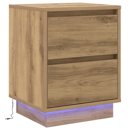 Nachttisch mit 2 pcs Eiche handwerklich 39 x 34,5 x 50 cm
