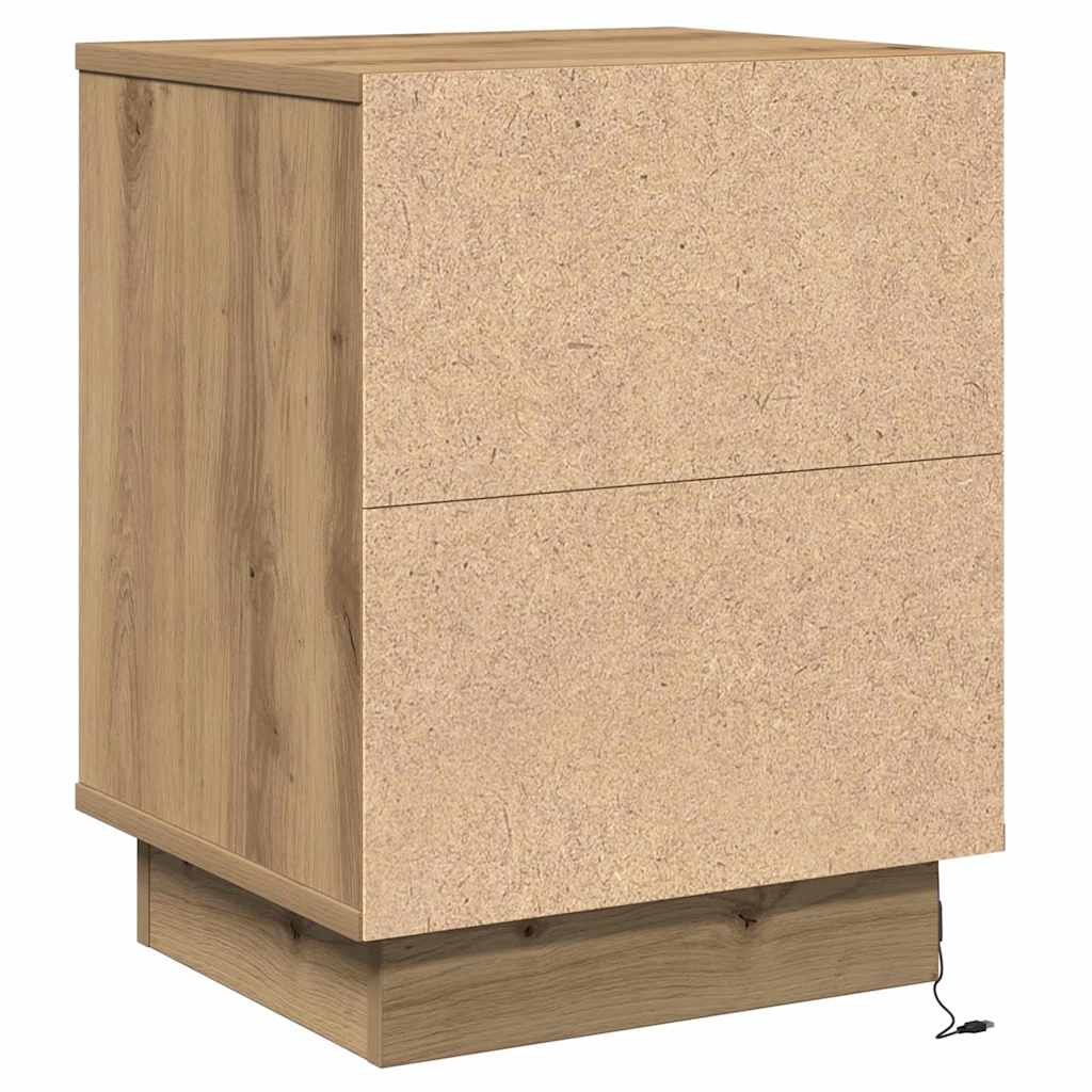 Nachttisch mit 2 pcs Eiche handwerklich 39 x 34,5 x 50 cm