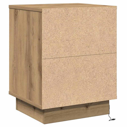 Nachttisch mit 2 pcs Eiche handwerklich 39 x 34,5 x 50 cm