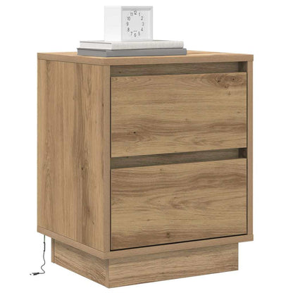 Nachttisch mit 2 pcs Eiche handwerklich 39 x 34,5 x 50 cm