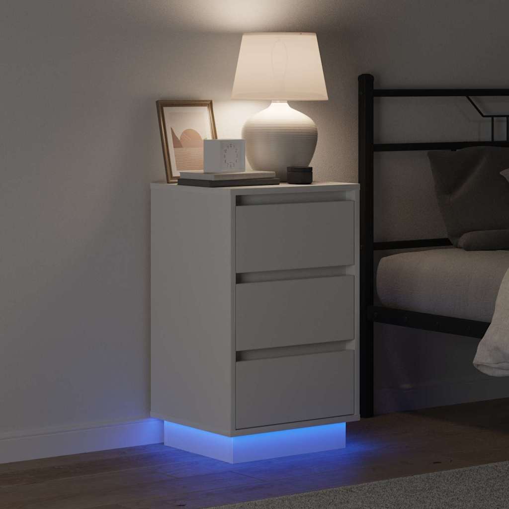 Nachttisch mit Schubladen Weiß 39 x 34,5 x 65 cm Holzwerkstoff