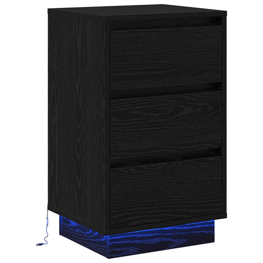 Nachttisch mit Schwarz 39 x 34,5 x 65 cm Holzwerkstoff