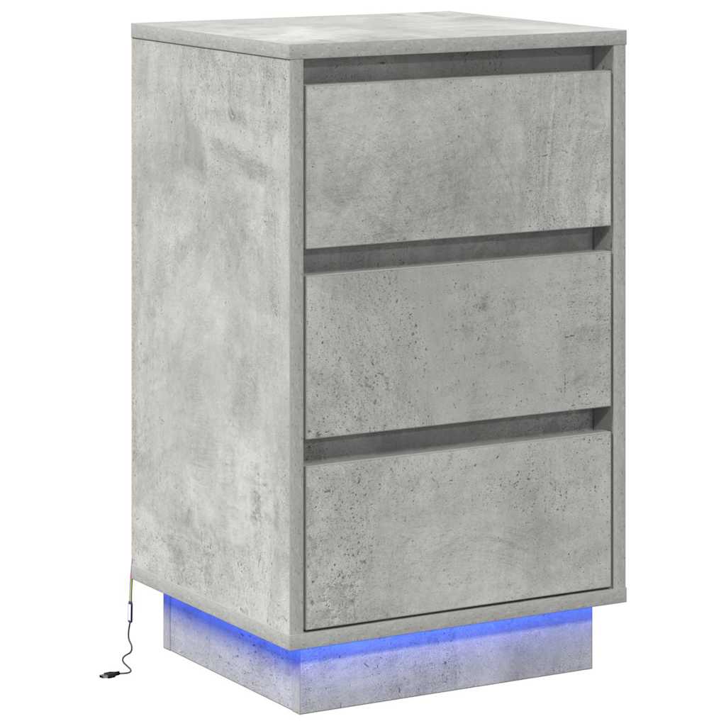 Nachttisch mit Beton Grau 39 x 34,5 x 65 cm Holzwerkstoff