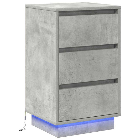 Nachttisch mit Beton Grau 39 x 34,5 x 65 cm Holzwerkstoff