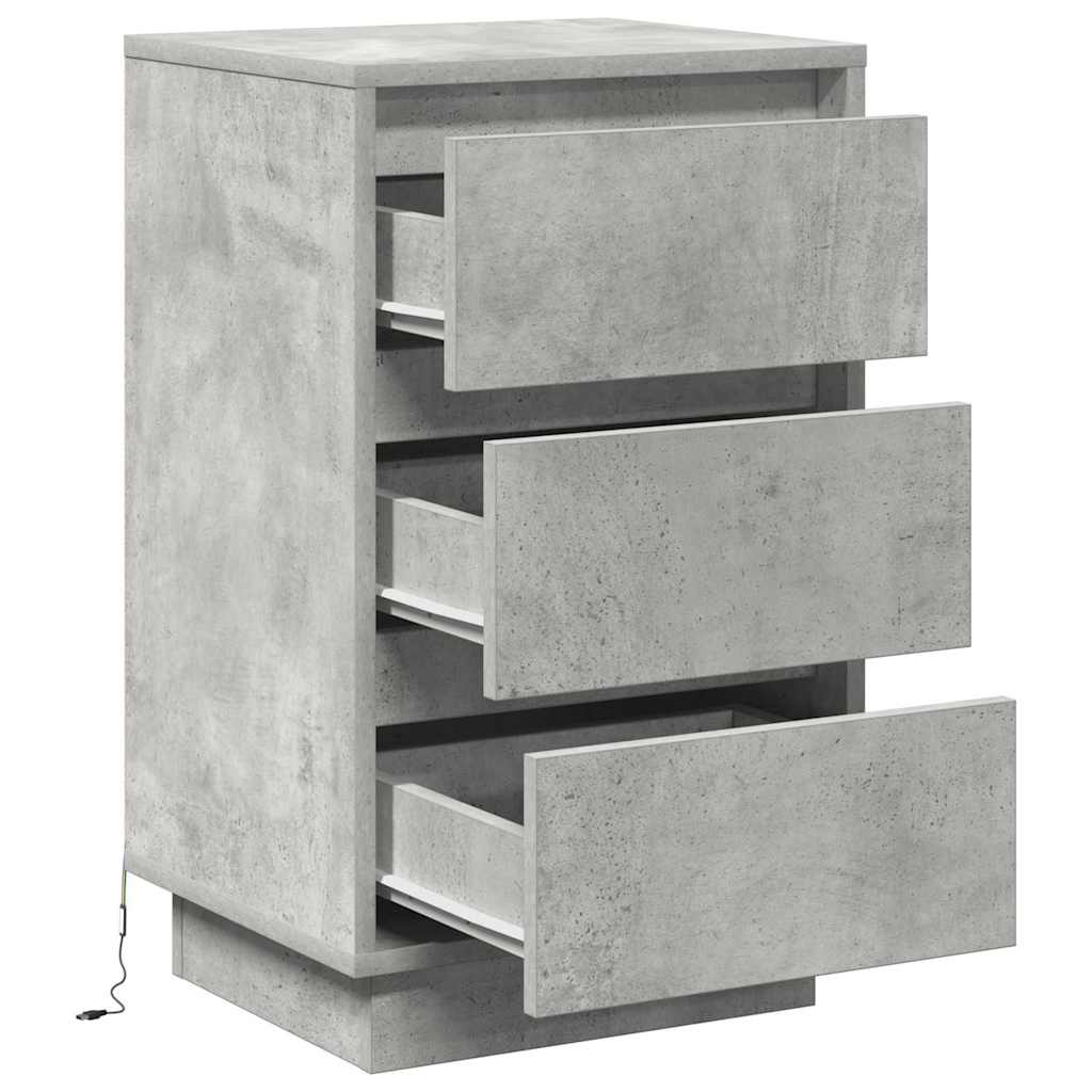 Nachttisch mit Beton Grau 39 x 34,5 x 65 cm Holzwerkstoff