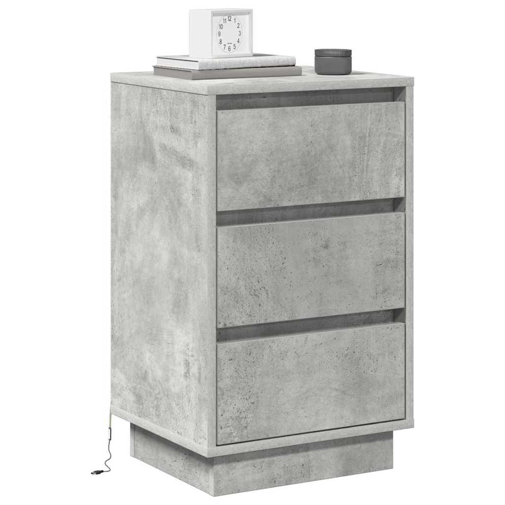 Nachttisch mit Beton Grau 39 x 34,5 x 65 cm Holzwerkstoff