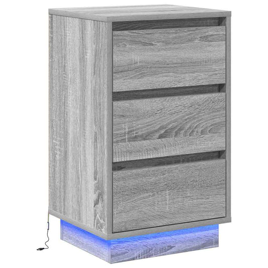 Nachttisch mit Schubladen Grau 39 x 34,5 x 65 cm Holzwerkstoff