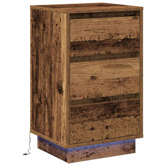 Nachttisch mit Altholz 39 x 34,5 x 65 cm Holzwerkstoff