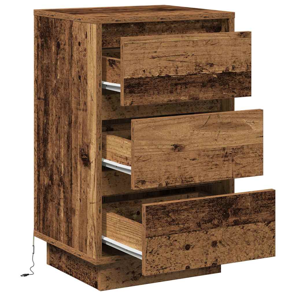 Nachttisch mit Altholz 39 x 34,5 x 65 cm Holzwerkstoff