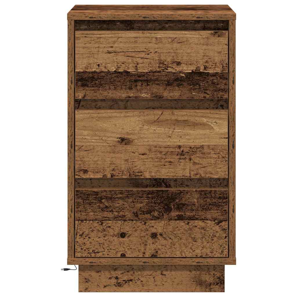 Nachttisch mit Altholz 39 x 34,5 x 65 cm Holzwerkstoff