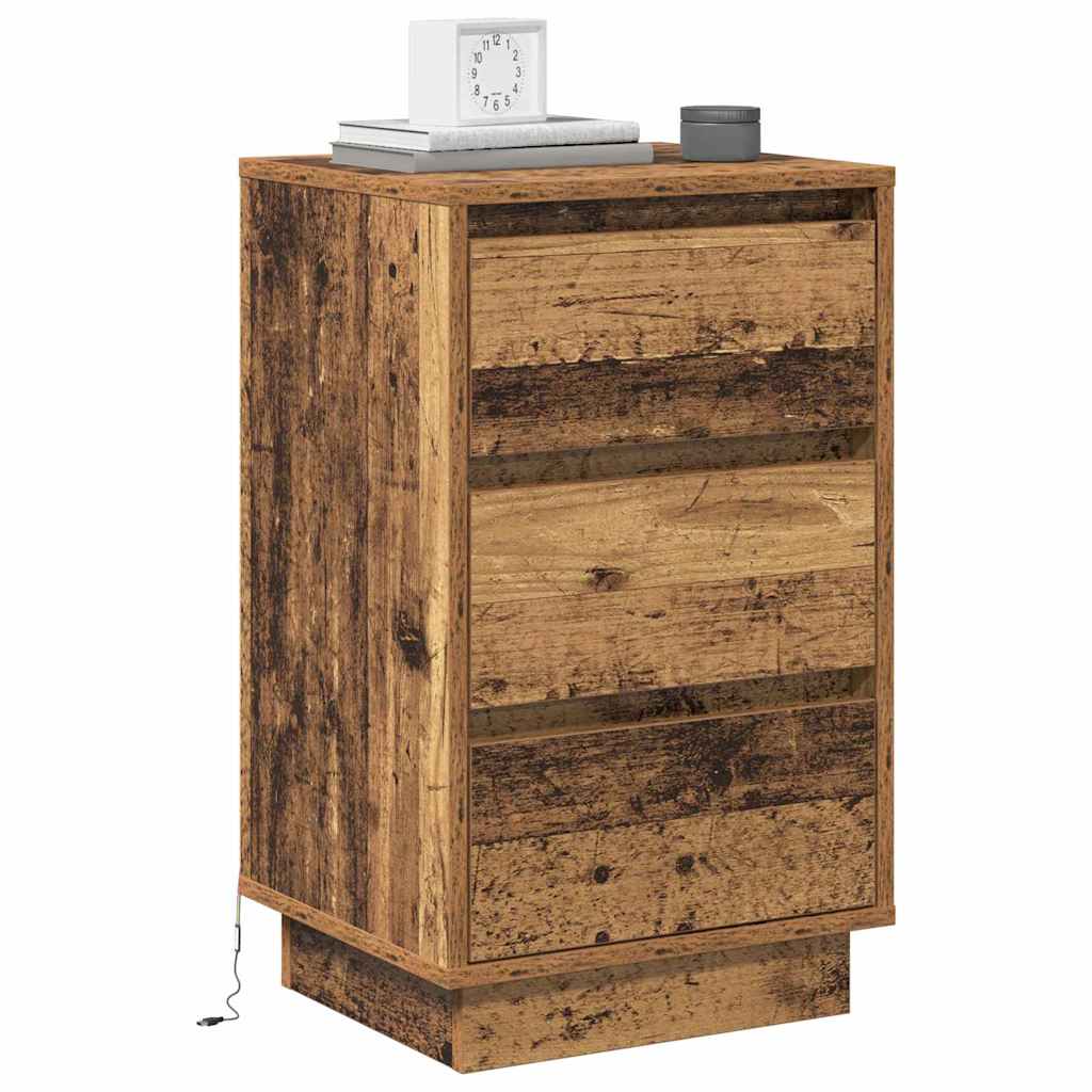 Nachttisch mit Altholz 39 x 34,5 x 65 cm Holzwerkstoff