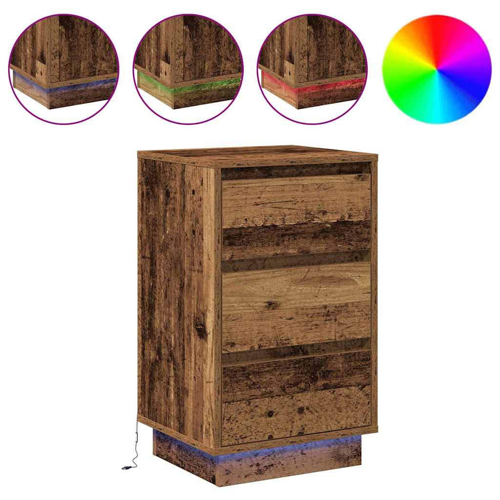 Nachttisch mit Altholz 39 x 34,5 x 65 cm Holzwerkstoff