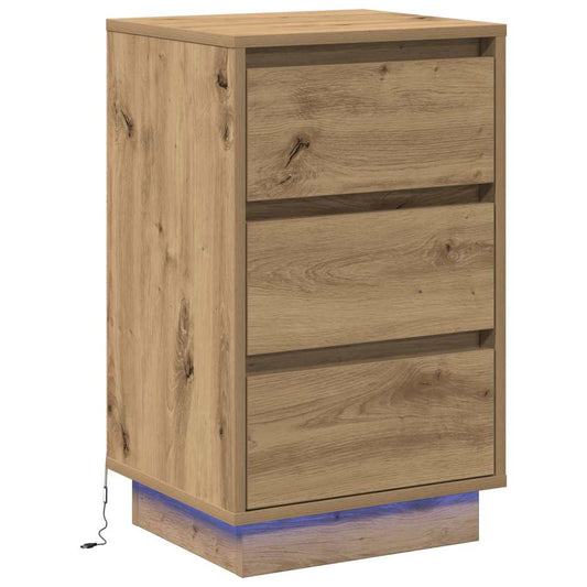 Nachttisch Eiche handwerklich 39 x 34,5 x 65 cm Holzwerkstoff