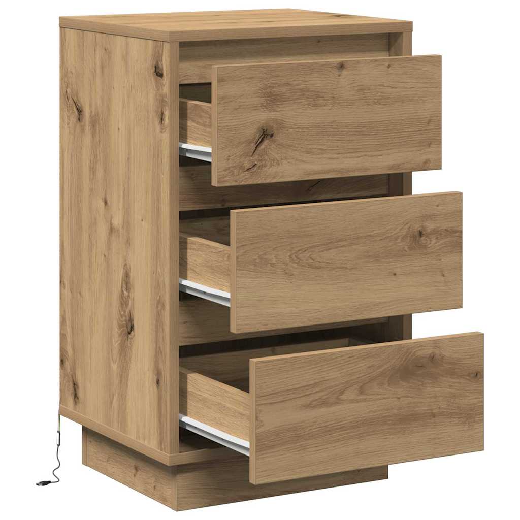 Nachttisch Eiche handwerklich 39 x 34,5 x 65 cm Holzwerkstoff