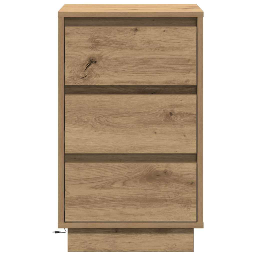 Nachttisch Eiche handwerklich 39 x 34,5 x 65 cm Holzwerkstoff