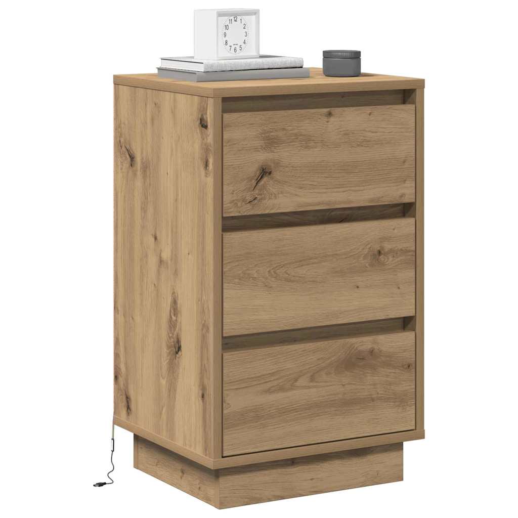 Nachttisch Eiche handwerklich 39 x 34,5 x 65 cm Holzwerkstoff