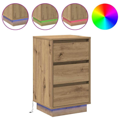Nachttisch Eiche handwerklich 39 x 34,5 x 65 cm Holzwerkstoff