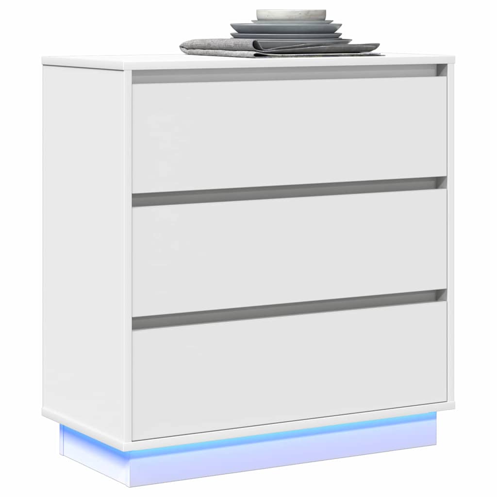 Nachttisch mit Schubladen Weiß 71 x 34,5 x 75 cm Holzwerkstoff