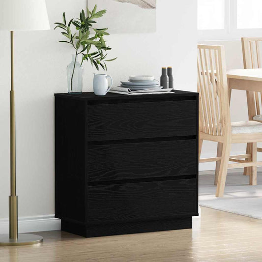 Nachttisch mit Schwarz 71 x 34,5 x 75 cm Holzwerkstoff