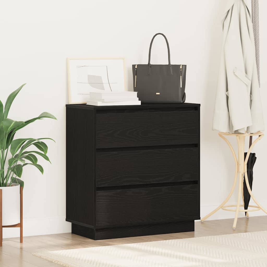 Nachttisch mit Schwarz 71 x 34,5 x 75 cm Holzwerkstoff