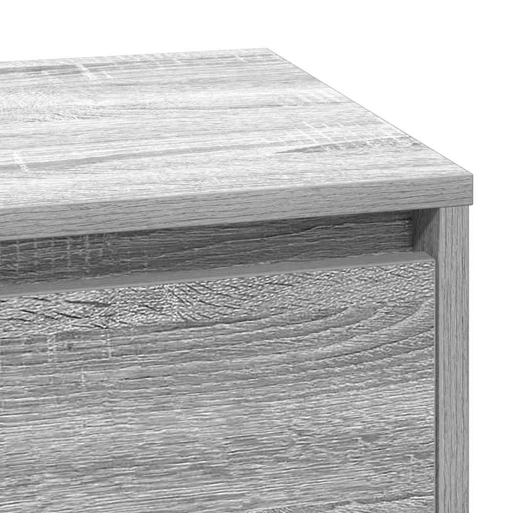 Nachttisch mit Schubladen Grau 71 x 34,5 x 75 cm Holzwerkstoff