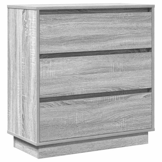 Nachttisch mit Schubladen Grau 71 x 34,5 x 75 cm Holzwerkstoff