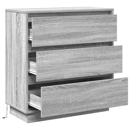 Nachttisch mit Schubladen Grau 71 x 34,5 x 75 cm Holzwerkstoff