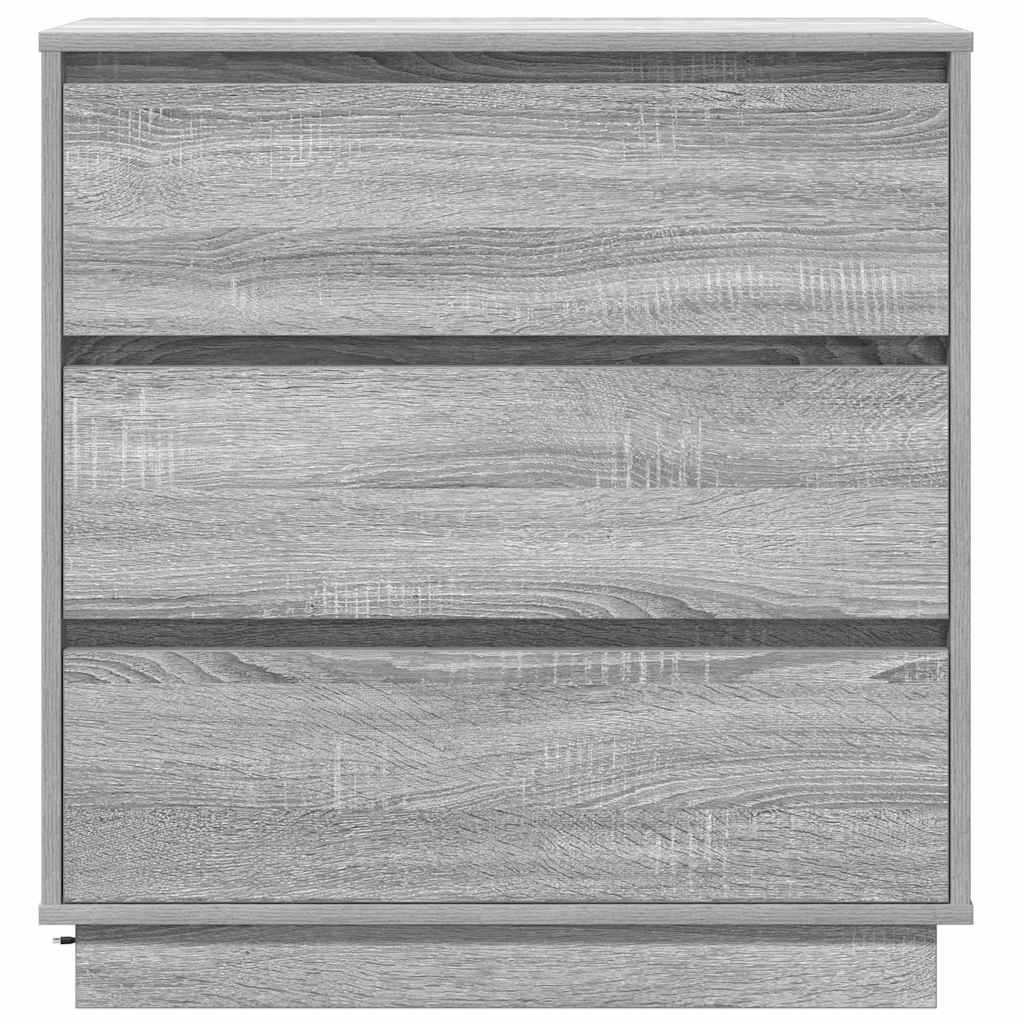 Nachttisch mit Schubladen Grau 71 x 34,5 x 75 cm Holzwerkstoff