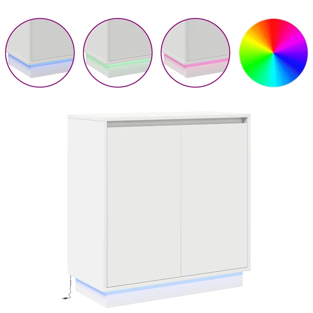 Sideboard mit Regal Weiß 71 x 34,5 x 75 cm Holzwerkstoff