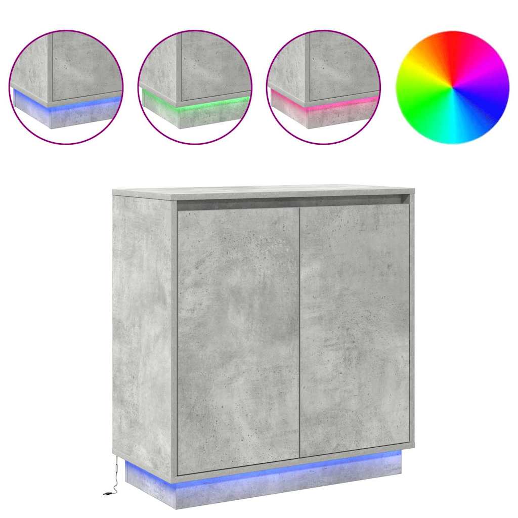 Sideboard mit Regal Beton Grau 71 x 34,5 x 75 cm Holzwerkstoff