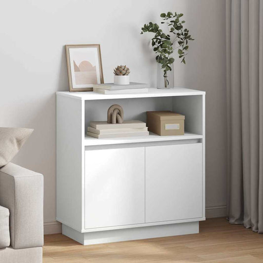 Sideboard mit LED Weiß 71 x 34,5 x 75 cm Holzwerkstoff