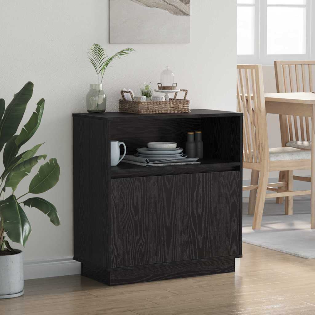 Sideboard mit LED Schwarze Eiche 71 x 34,5 x 75 cm
