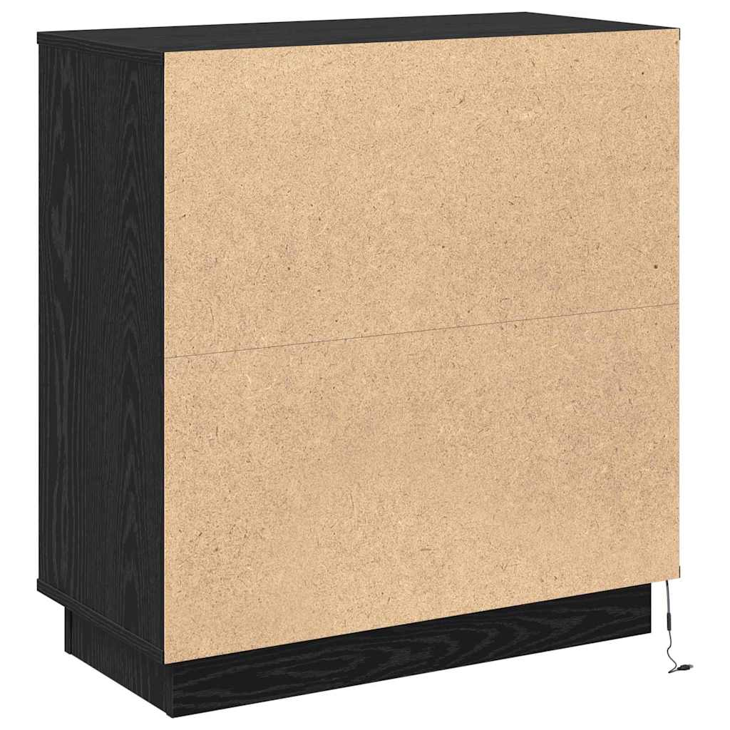 Sideboard mit LED Schwarze Eiche 71 x 34,5 x 75 cm