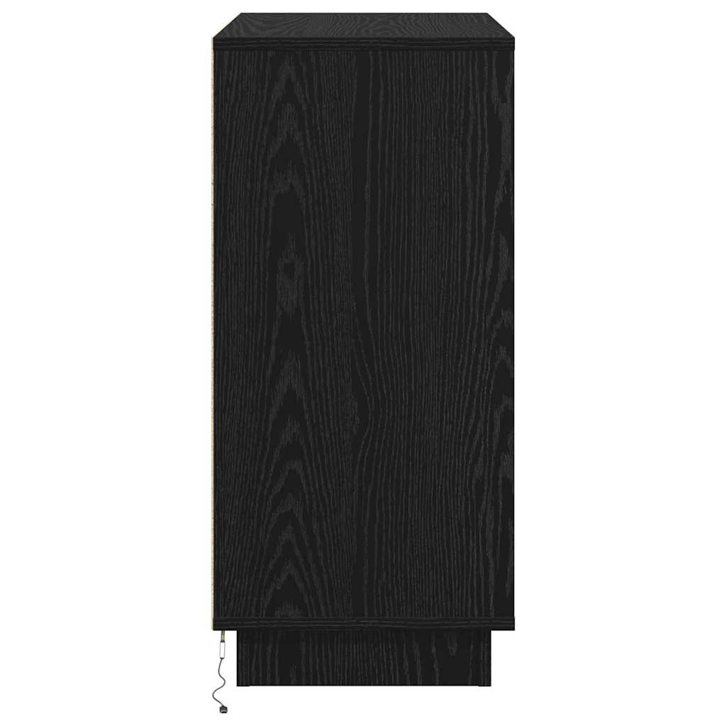 Sideboard mit LED Schwarze Eiche 71 x 34,5 x 75 cm