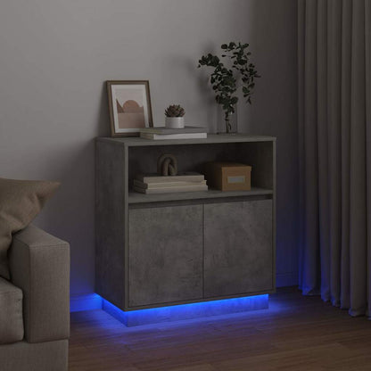 Sideboard mit LED Betongrau 71 x 34,5 x 75 cm Holzwerkstoff