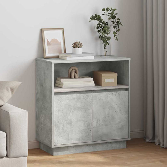 Sideboard mit LED Betongrau 71 x 34,5 x 75 cm Holzwerkstoff