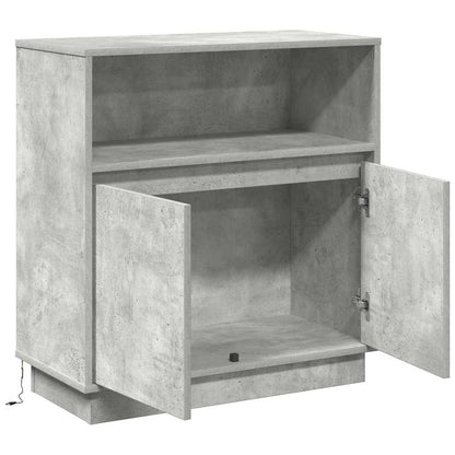 Sideboard mit LED Betongrau 71 x 34,5 x 75 cm Holzwerkstoff