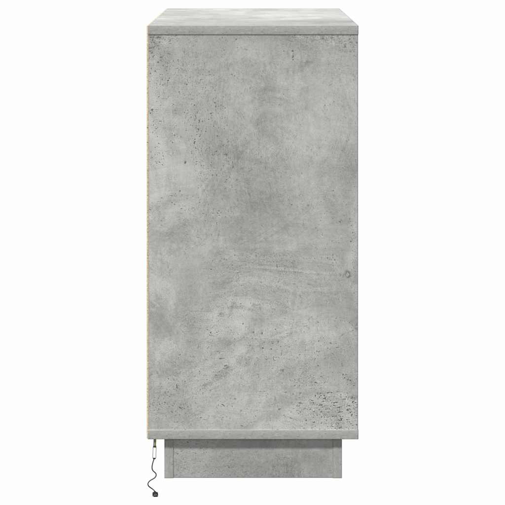 Sideboard mit LED Betongrau 71 x 34,5 x 75 cm Holzwerkstoff