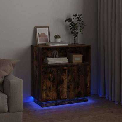 Sideboard mit LED Räuchereiche 71 x 34,5 x 75 cm Holzwerkstoff