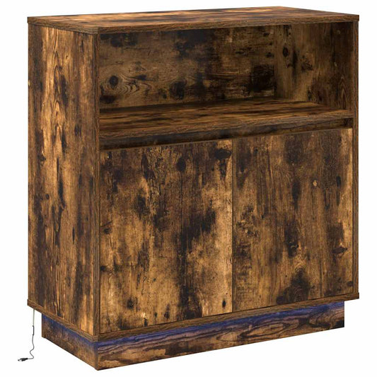 Sideboard mit LED Räuchereiche 71 x 34,5 x 75 cm Holzwerkstoff
