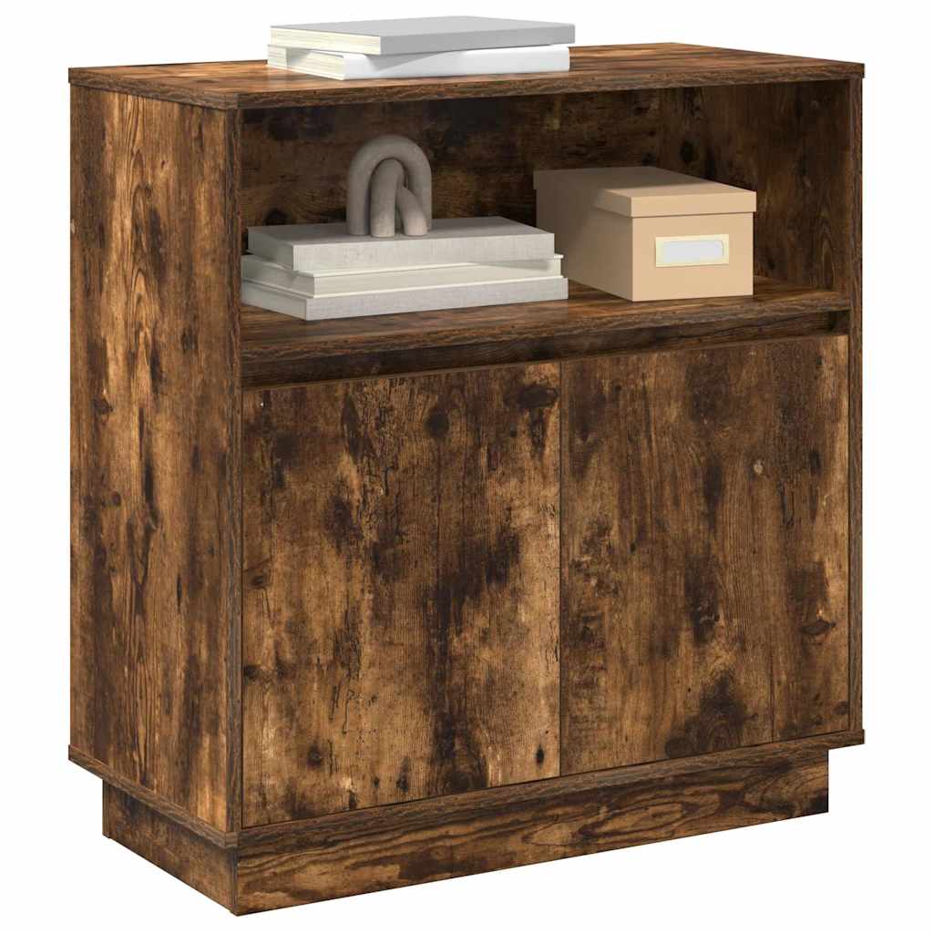 Sideboard mit LED Räuchereiche 71 x 34,5 x 75 cm Holzwerkstoff