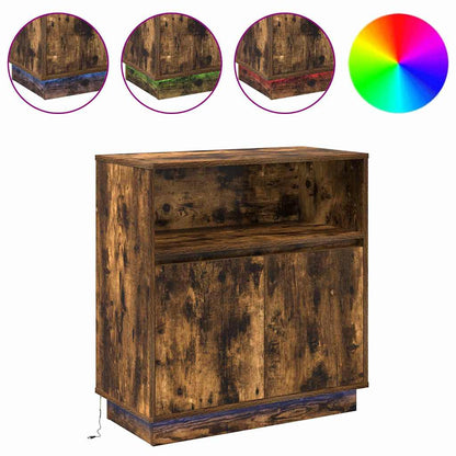 Sideboard mit LED Räuchereiche 71 x 34,5 x 75 cm Holzwerkstoff