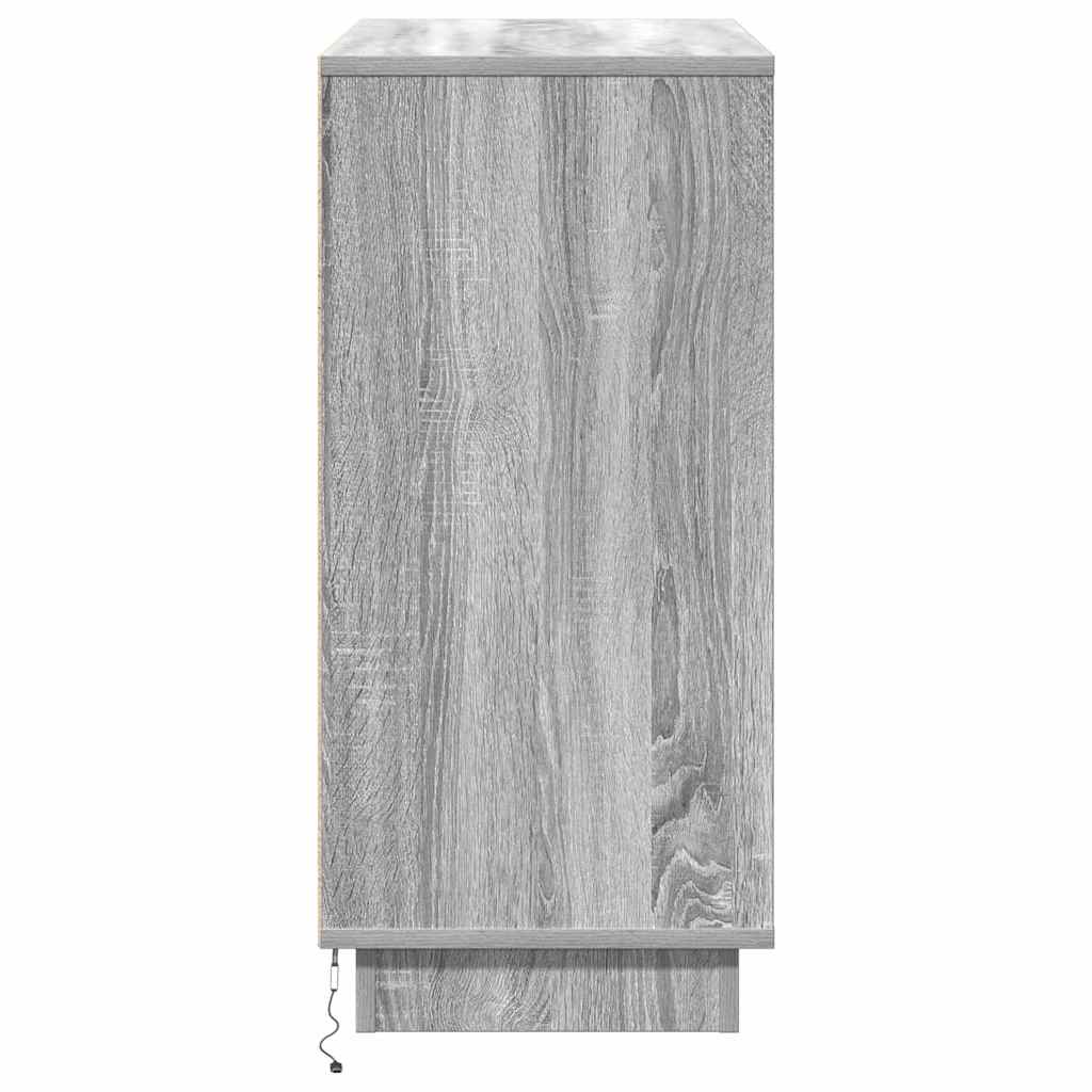 Sideboard mit LED Grau Sonoma 71 x 34,5 x 75 cm Holzwerkstoff