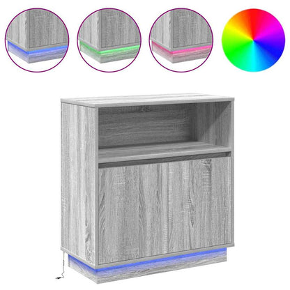 Sideboard mit LED Grau Sonoma 71 x 34,5 x 75 cm Holzwerkstoff