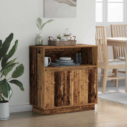 Sideboard mit LED Altholz 71 x 34,5 x 75 cm Holzwerkstoff