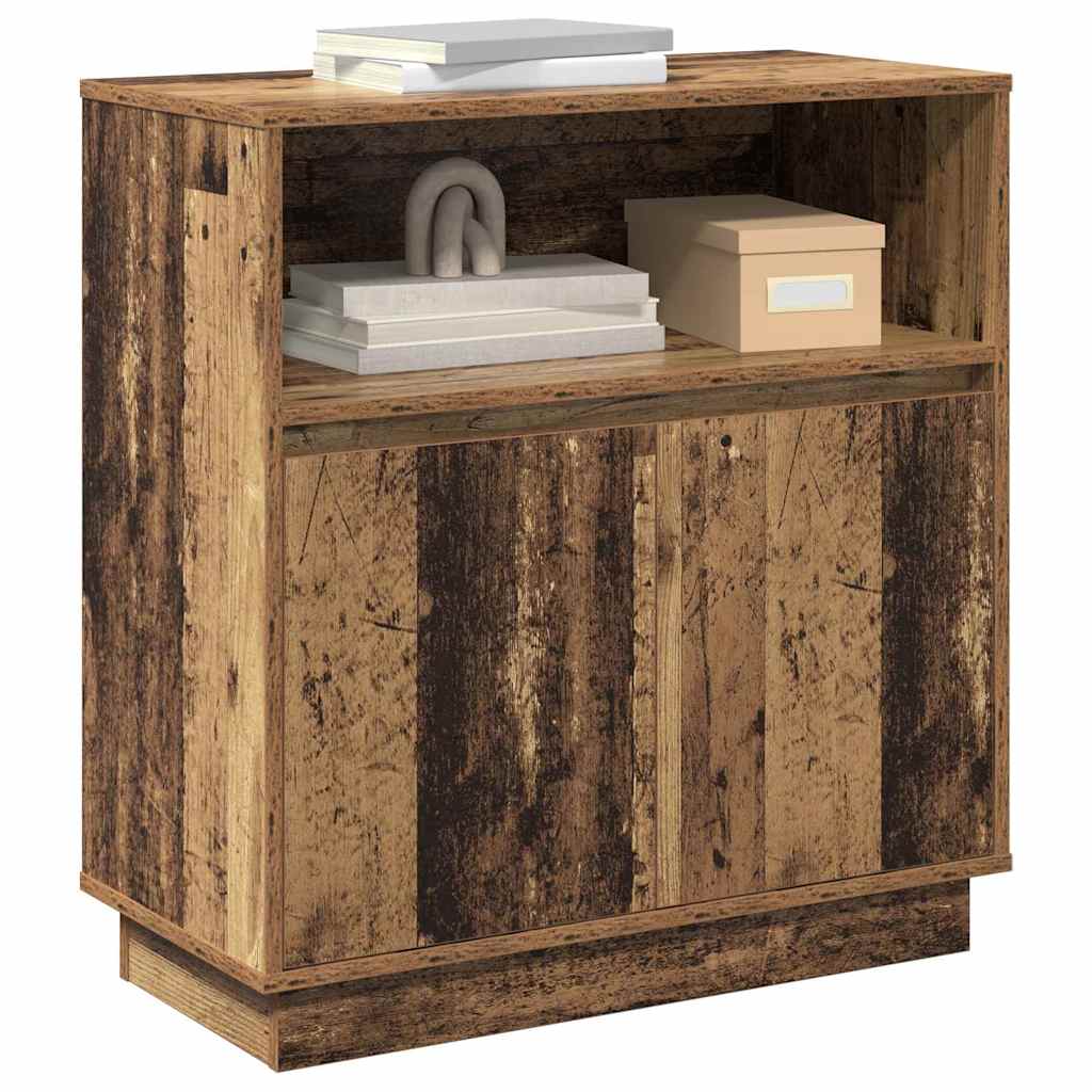Sideboard mit LED Altholz 71 x 34,5 x 75 cm Holzwerkstoff
