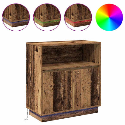 Sideboard mit LED Altholz 71 x 34,5 x 75 cm Holzwerkstoff